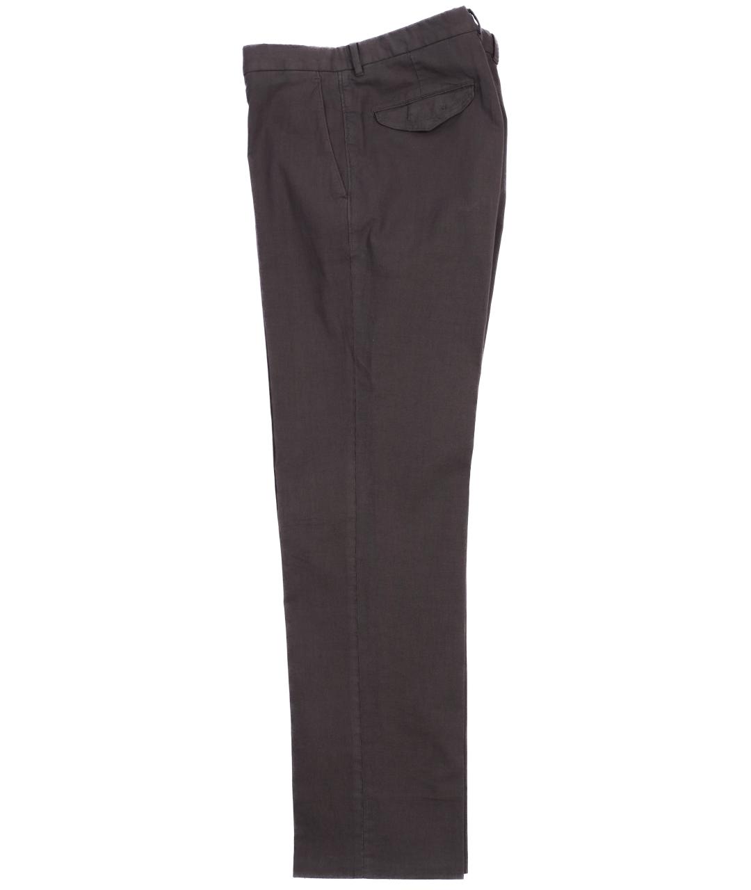 ZEGNA Коричневые хлопко-эластановые брюки чинос, фото 3