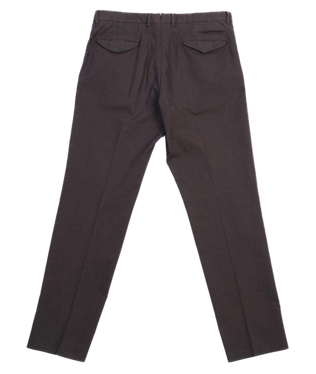 ZEGNA Коричневые хлопко-эластановые брюки чинос, фото 2