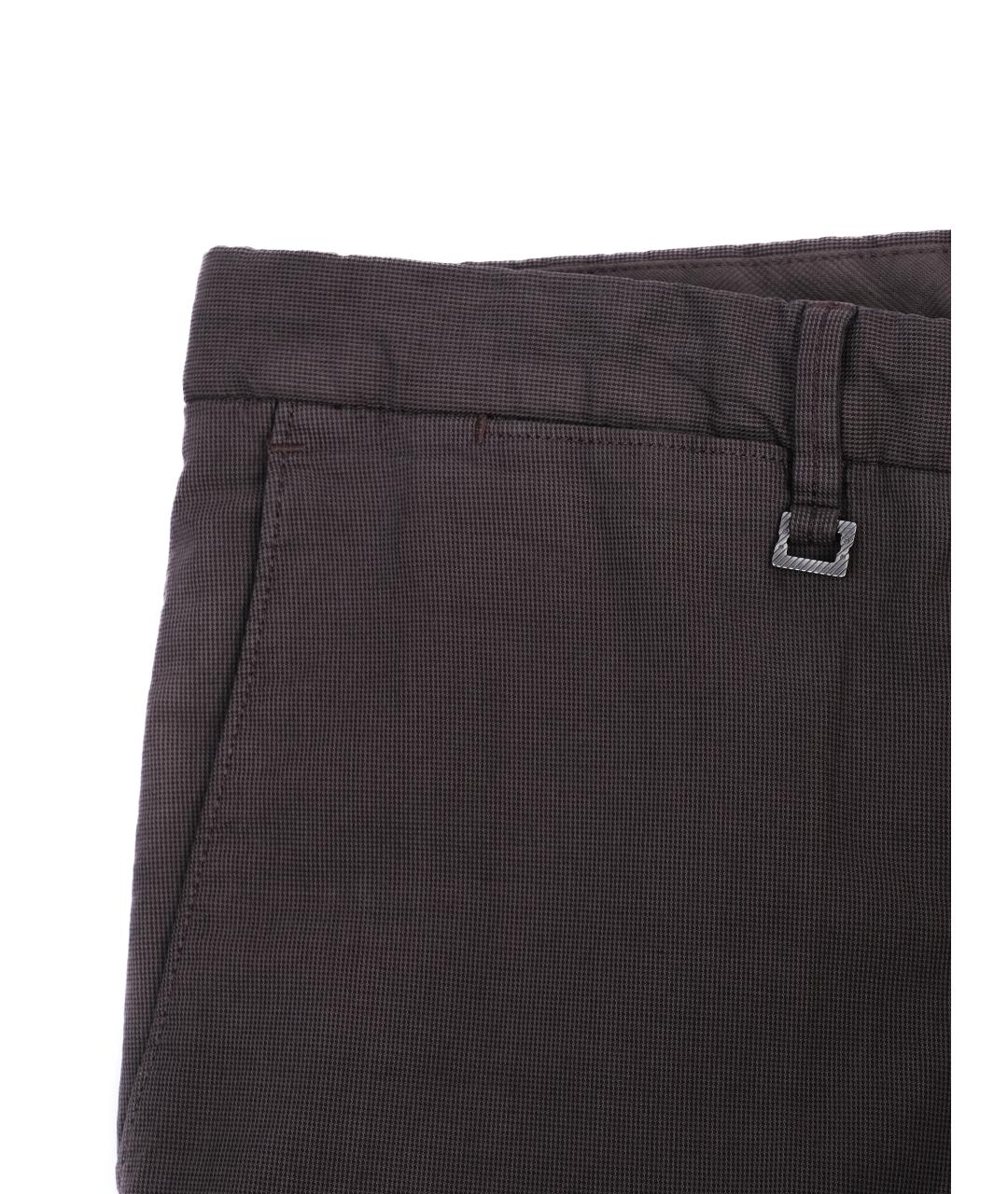 ZEGNA Коричневые хлопко-эластановые брюки чинос, фото 4
