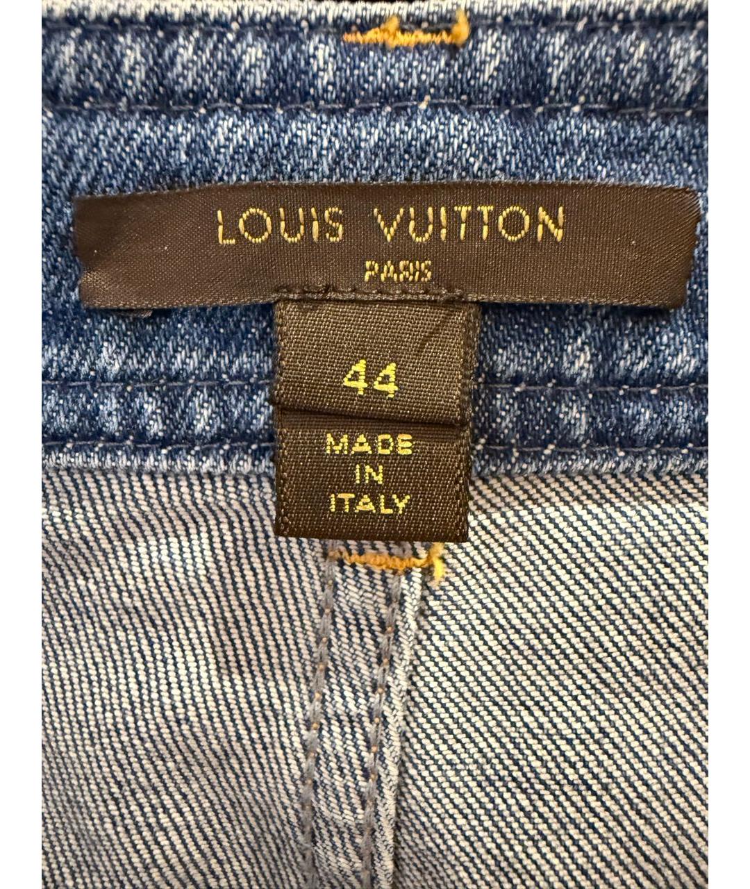LOUIS VUITTON Голубые хлопковые джинсы слим, фото 3