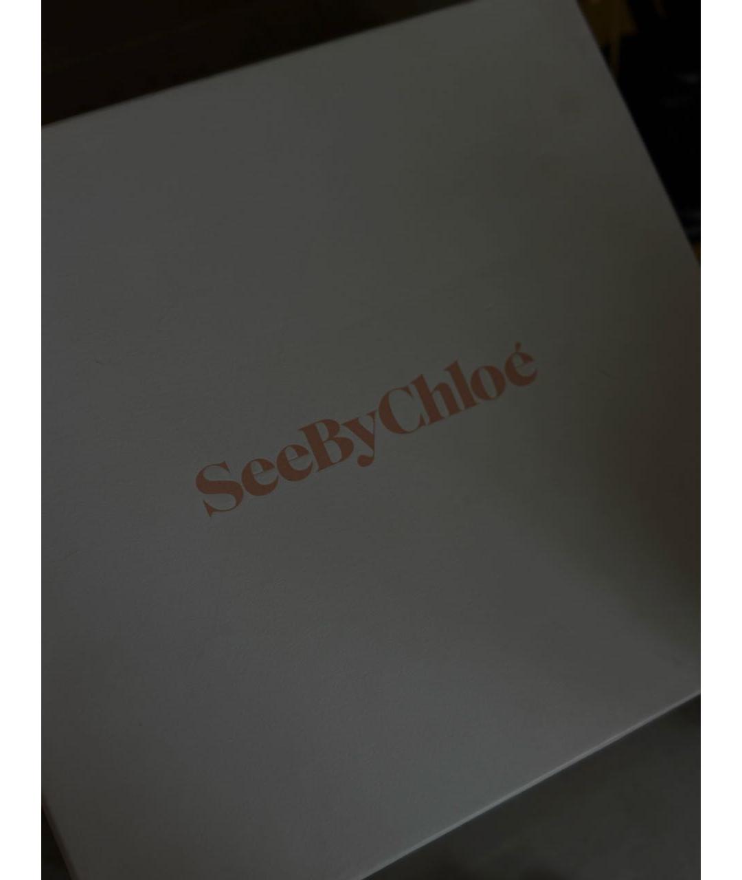 SEE BY CHLOE Черные кожаные босоножки, фото 5