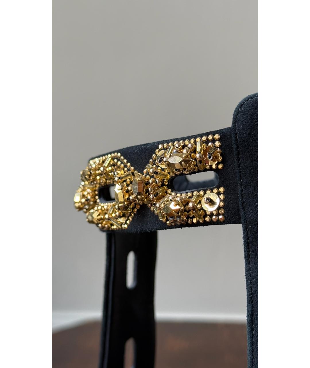 GIUSEPPE ZANOTTI DESIGN Черные замшевые босоножки, фото 6