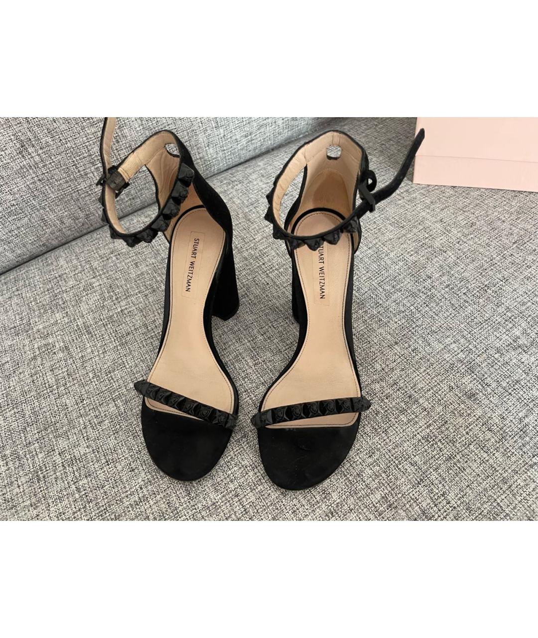 STUART WEITZMAN Черные замшевые босоножки, фото 7
