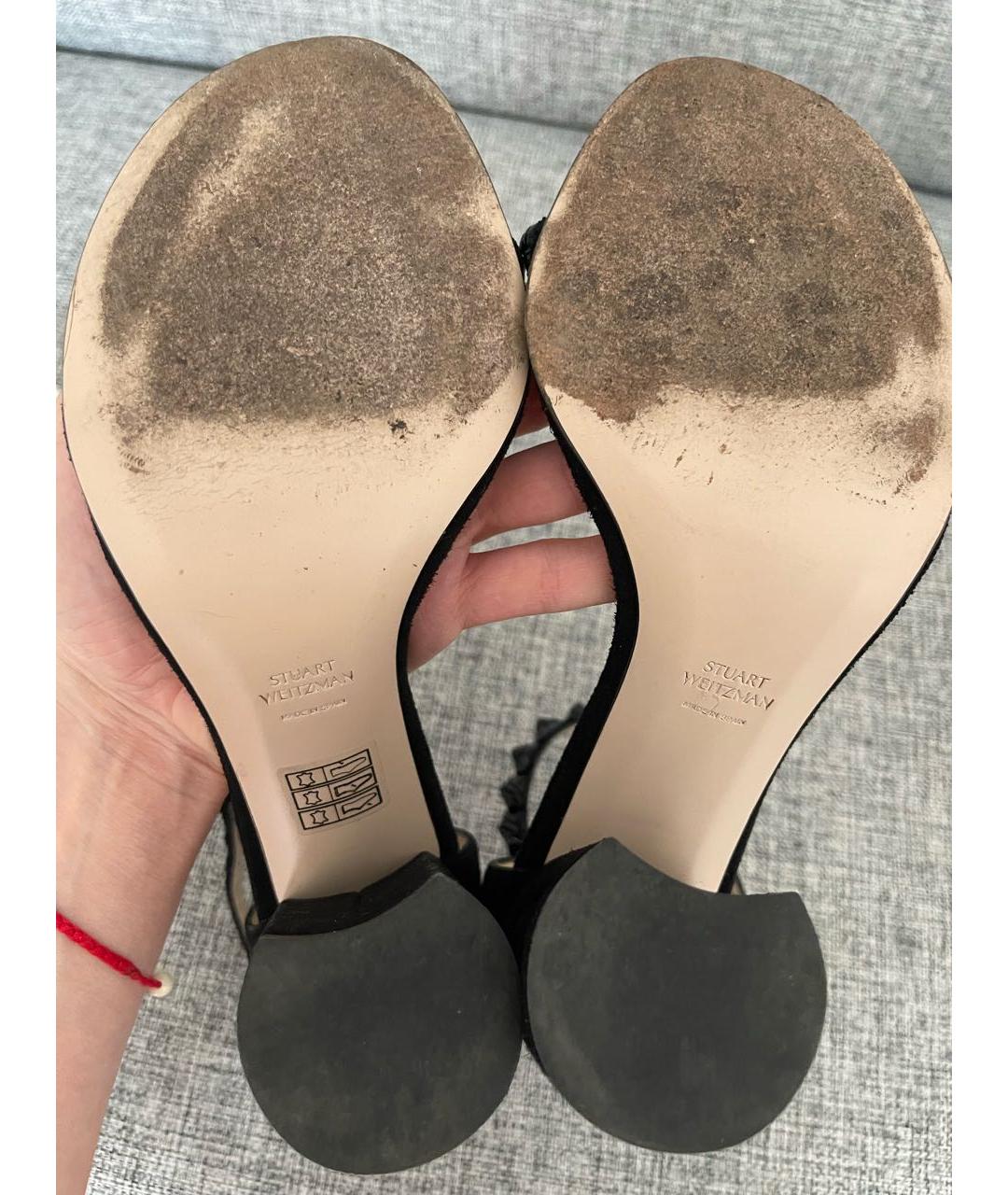 STUART WEITZMAN Черные замшевые босоножки, фото 4