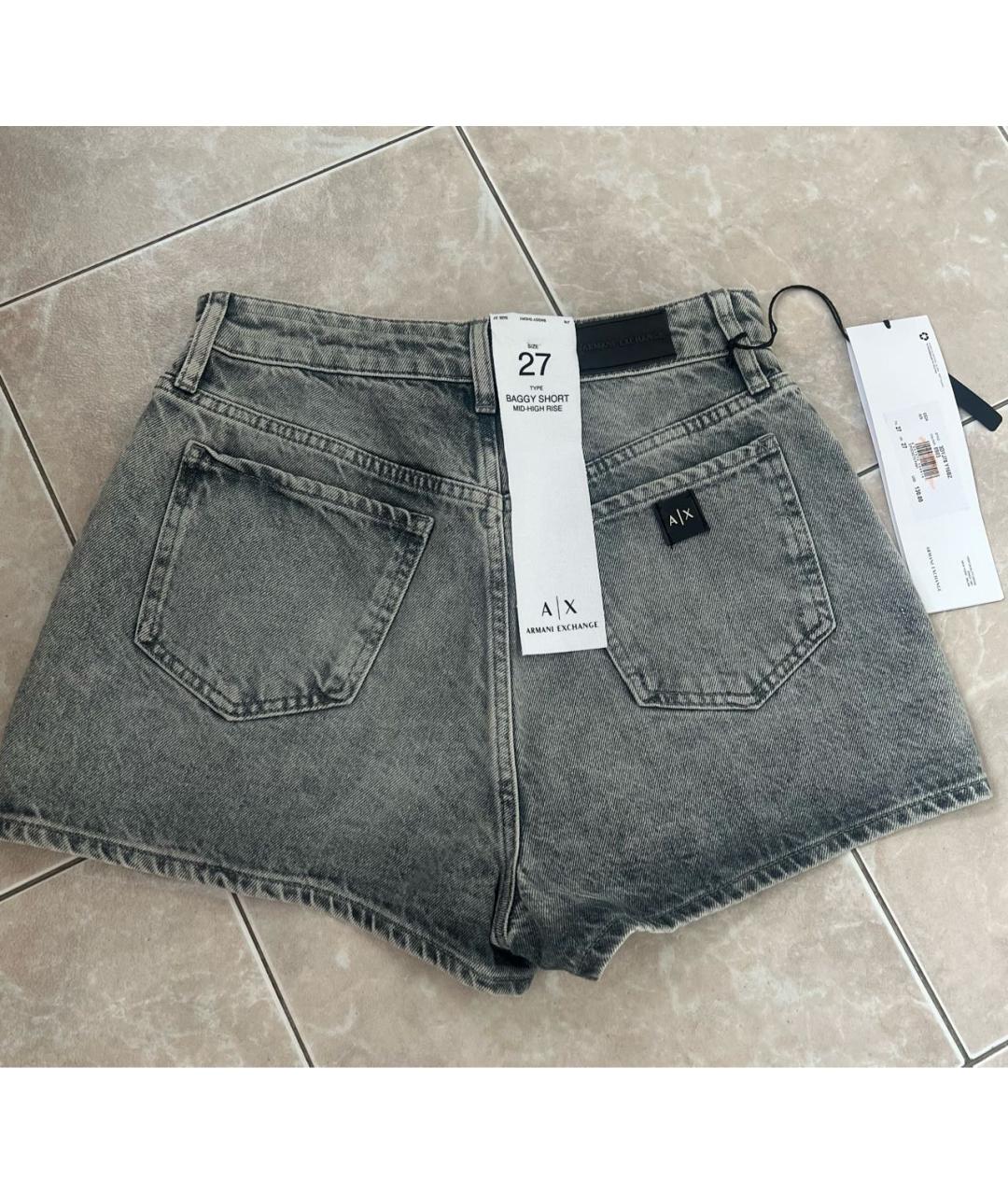 ARMANI EXCHANGE Серые деним шорты, фото 2