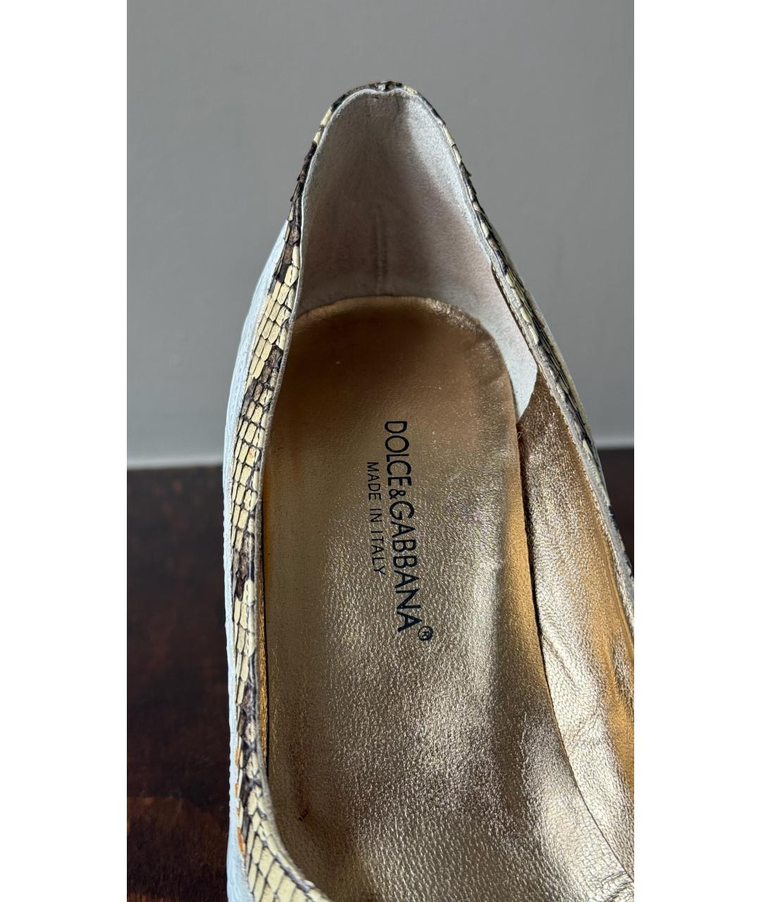 DOLCE&GABBANA Белые кожаные туфли, фото 5