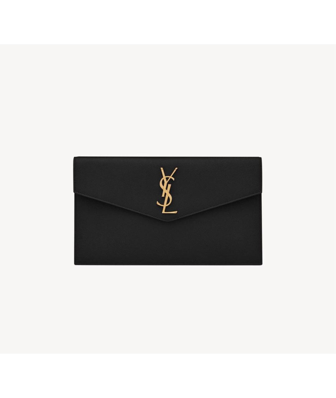 SAINT LAURENT Черный кожаный кошелек, фото 6
