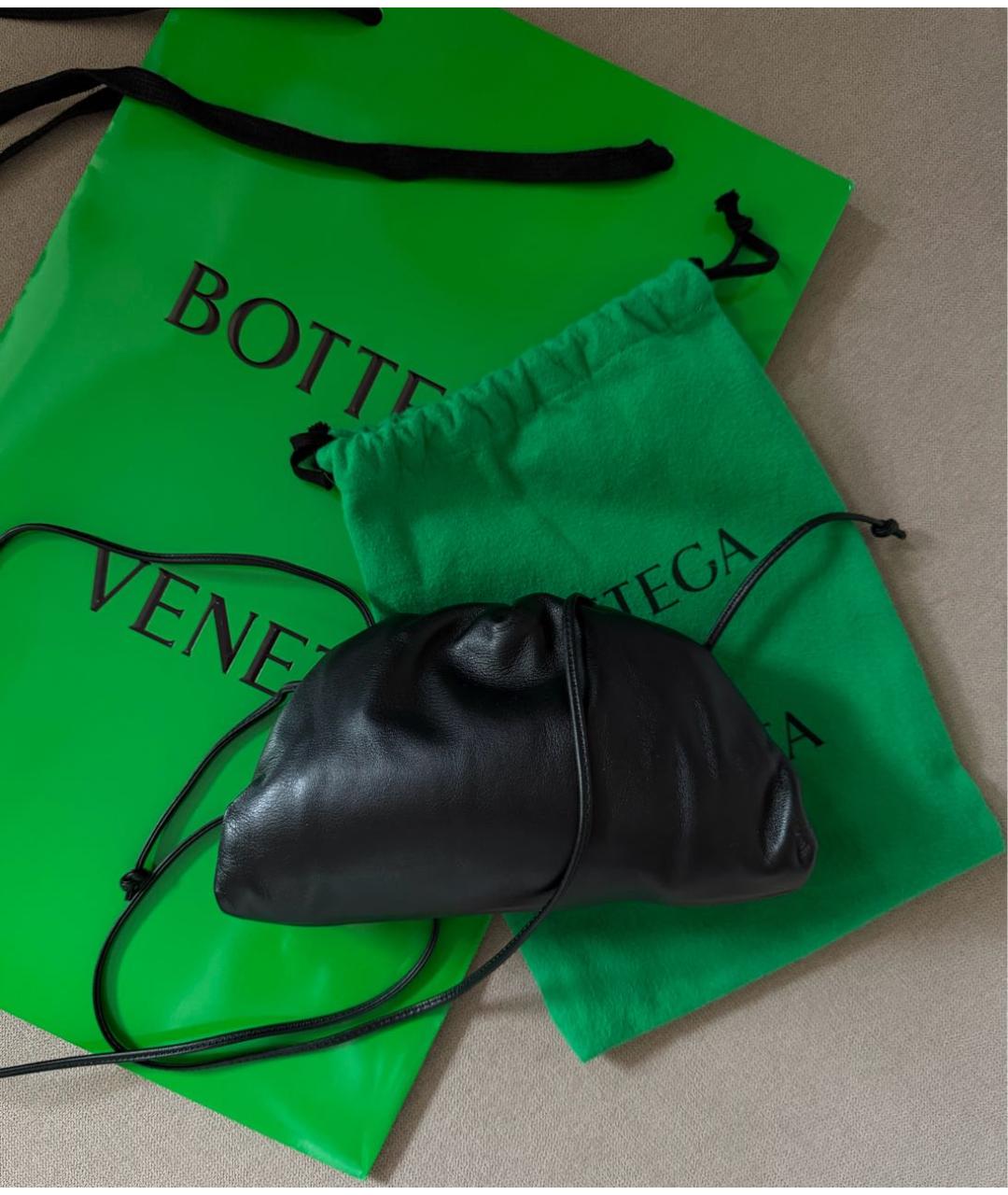 BOTTEGA VENETA Черная кожаная сумка через плечо, фото 3