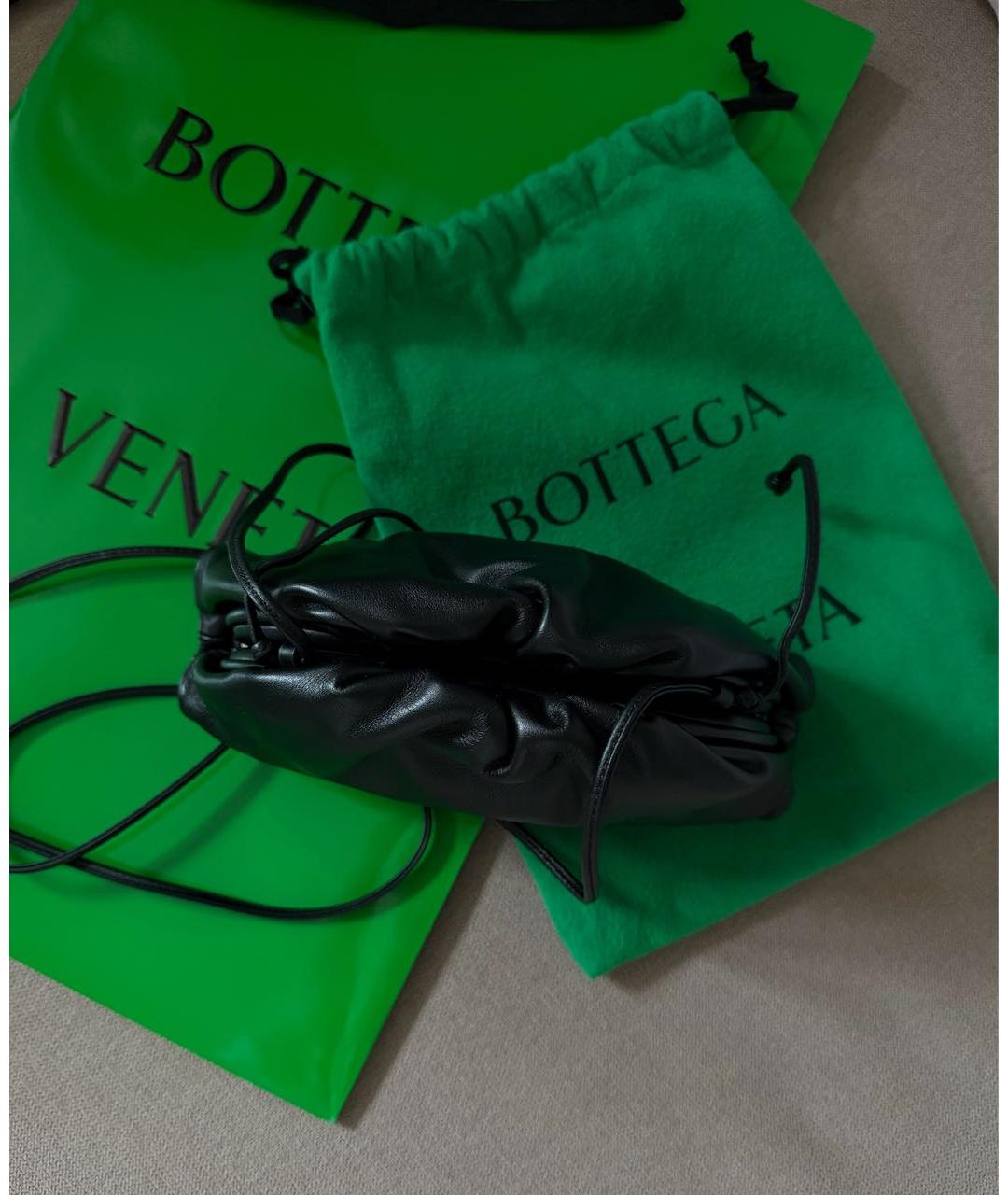 BOTTEGA VENETA Черная кожаная сумка через плечо, фото 5