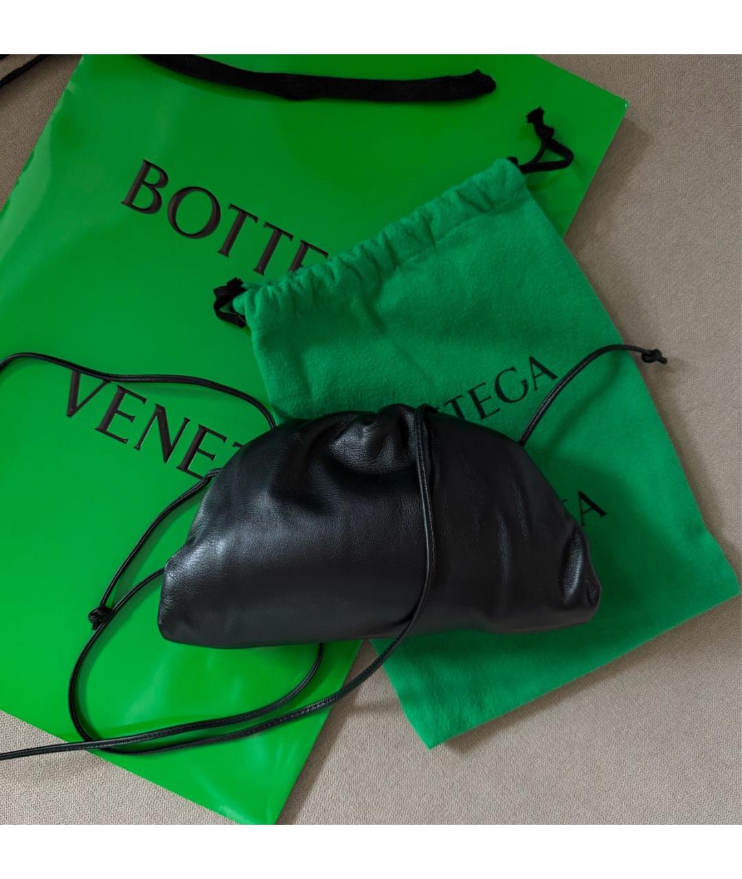 BOTTEGA VENETA Черная кожаная сумка через плечо, фото 6