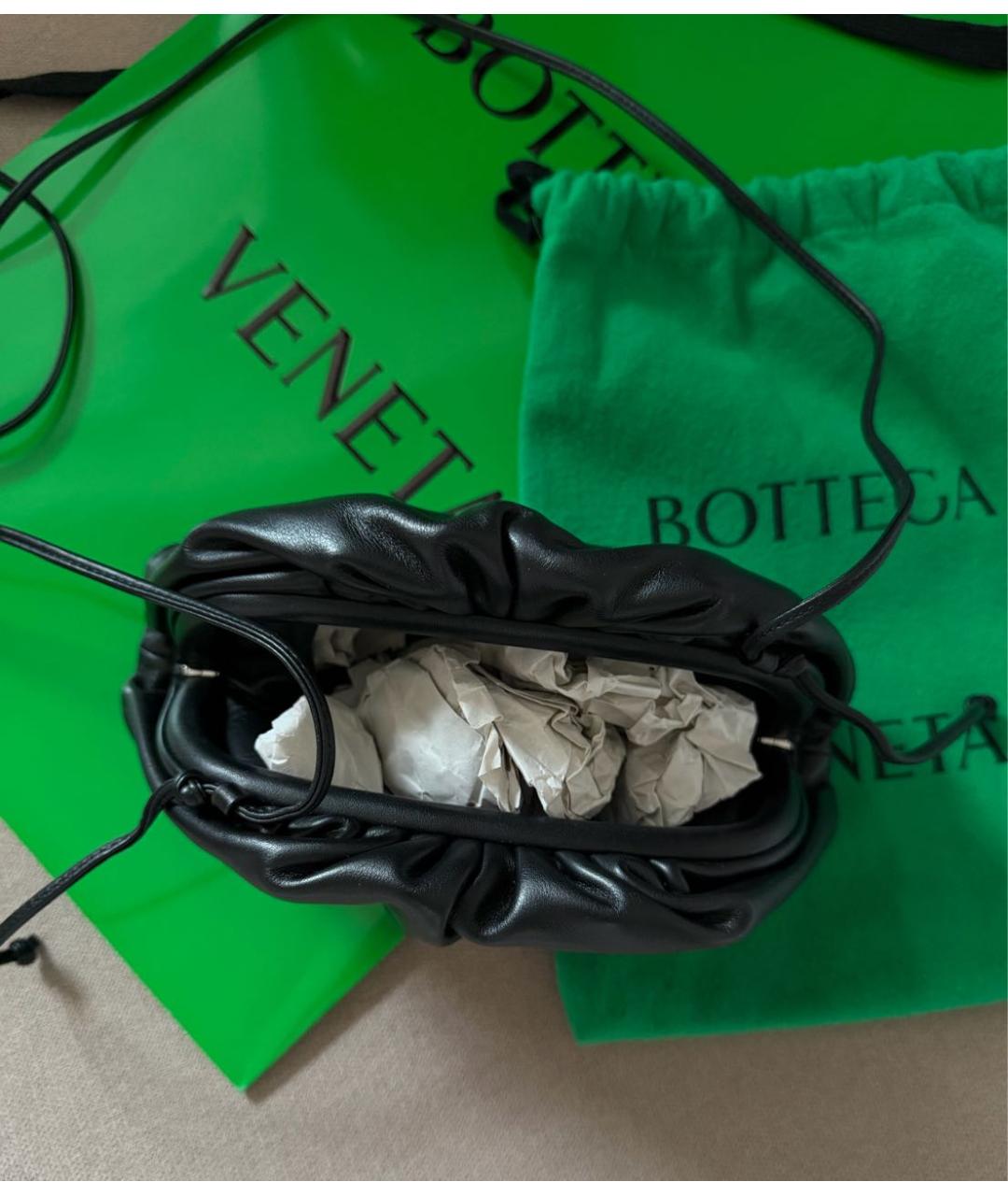BOTTEGA VENETA Черная кожаная сумка через плечо, фото 7