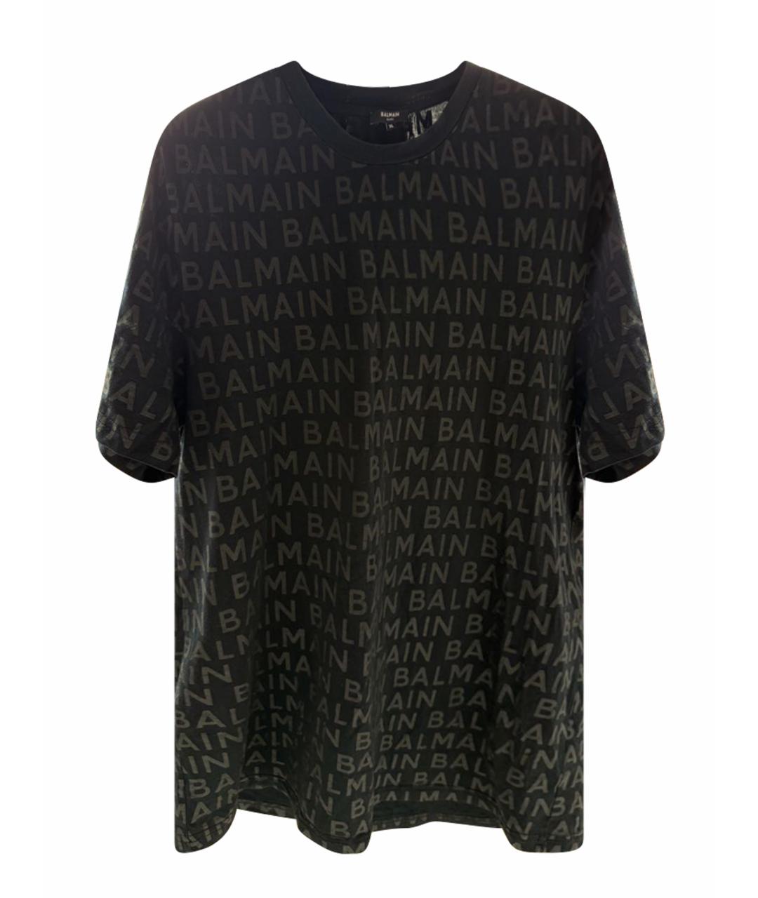 BALMAIN Черная хлопковая футболка, фото 1