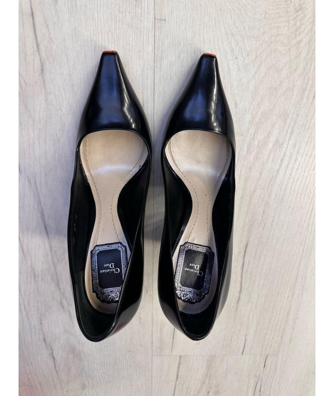CHRISTIAN DIOR Черные кожаные туфли, фото 3