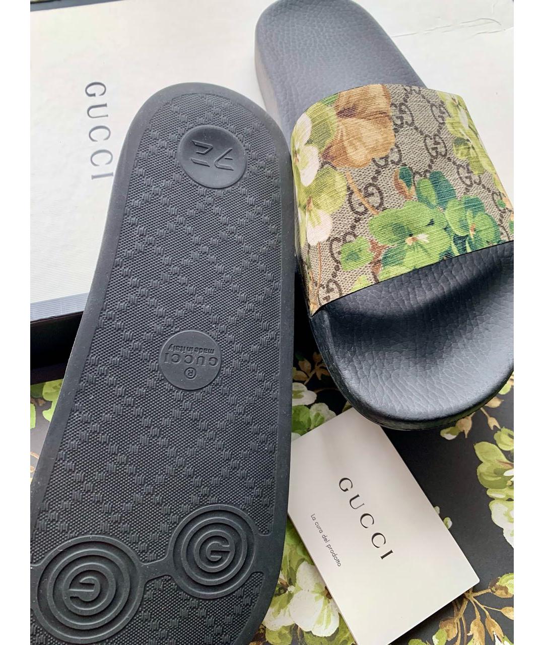 GUCCI Зеленые шлепанцы, фото 6