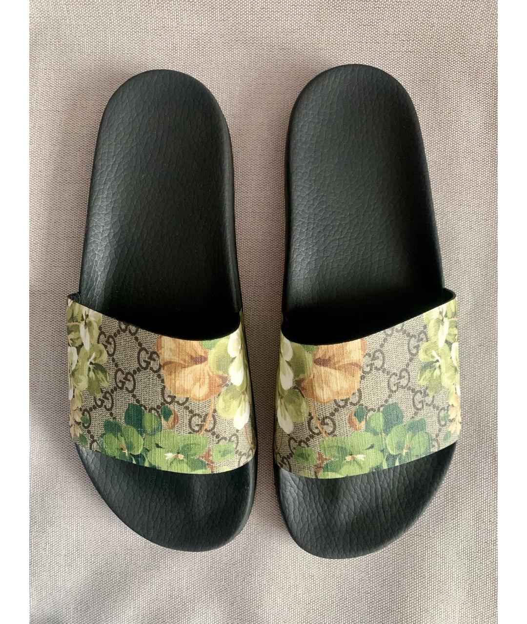 GUCCI Зеленые шлепанцы, фото 3