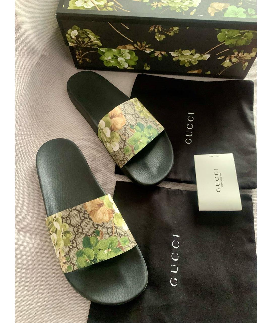 GUCCI Зеленые шлепанцы, фото 8