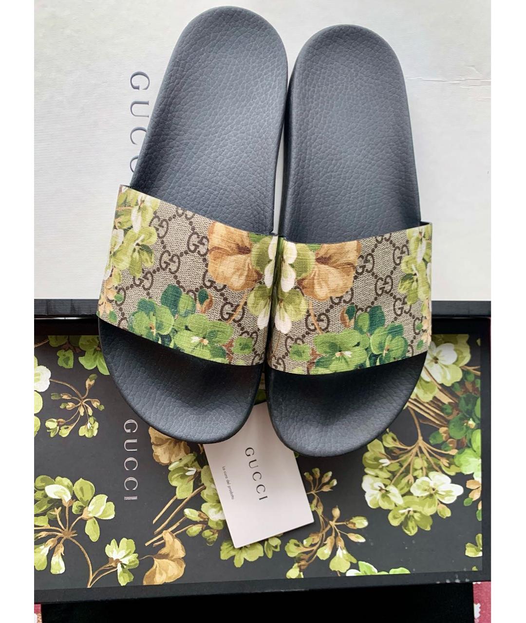 GUCCI Зеленые шлепанцы, фото 5