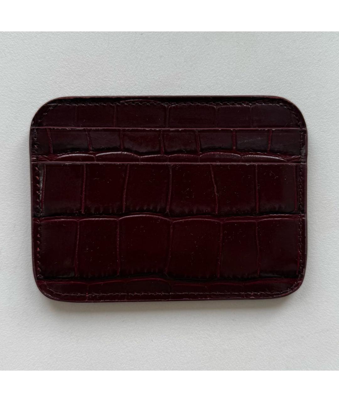 BALENCIAGA Бордовый кардхолдер из лакированной кожи, фото 2