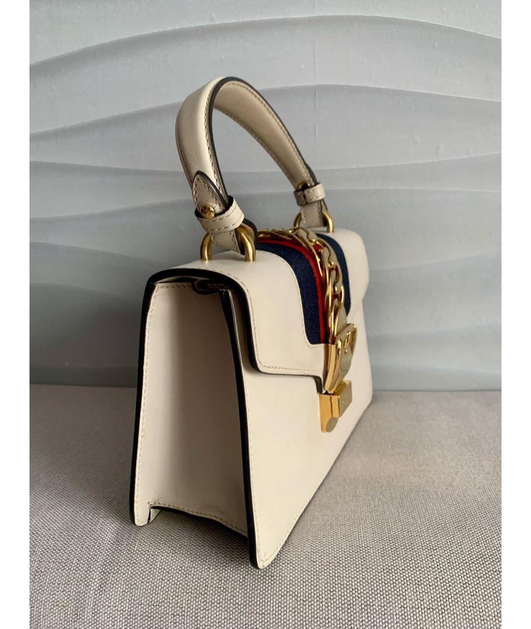 GUCCI Белая кожаная сумка через плечо, фото 2