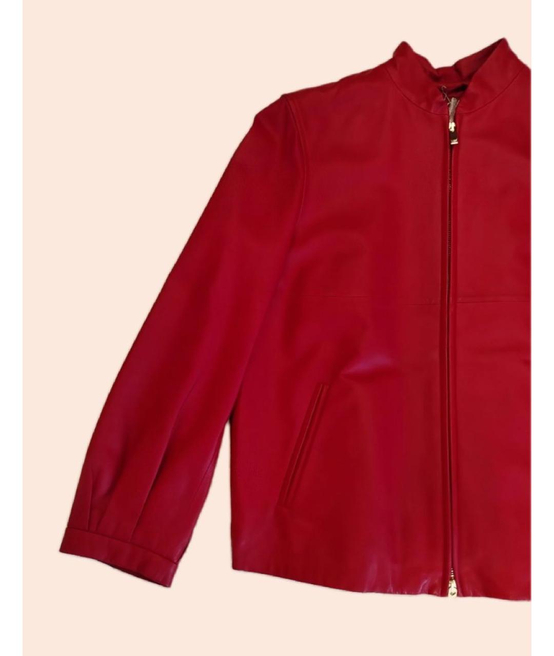 MAX MARA STUDIO Красная кожаная куртка, фото 4