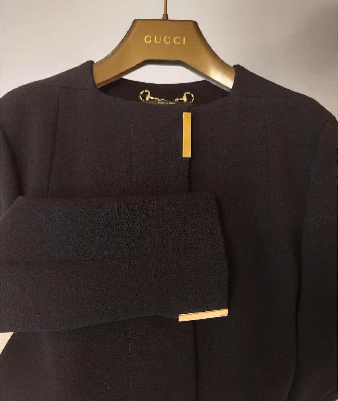 GUCCI Черное шерстяное пальто, фото 4