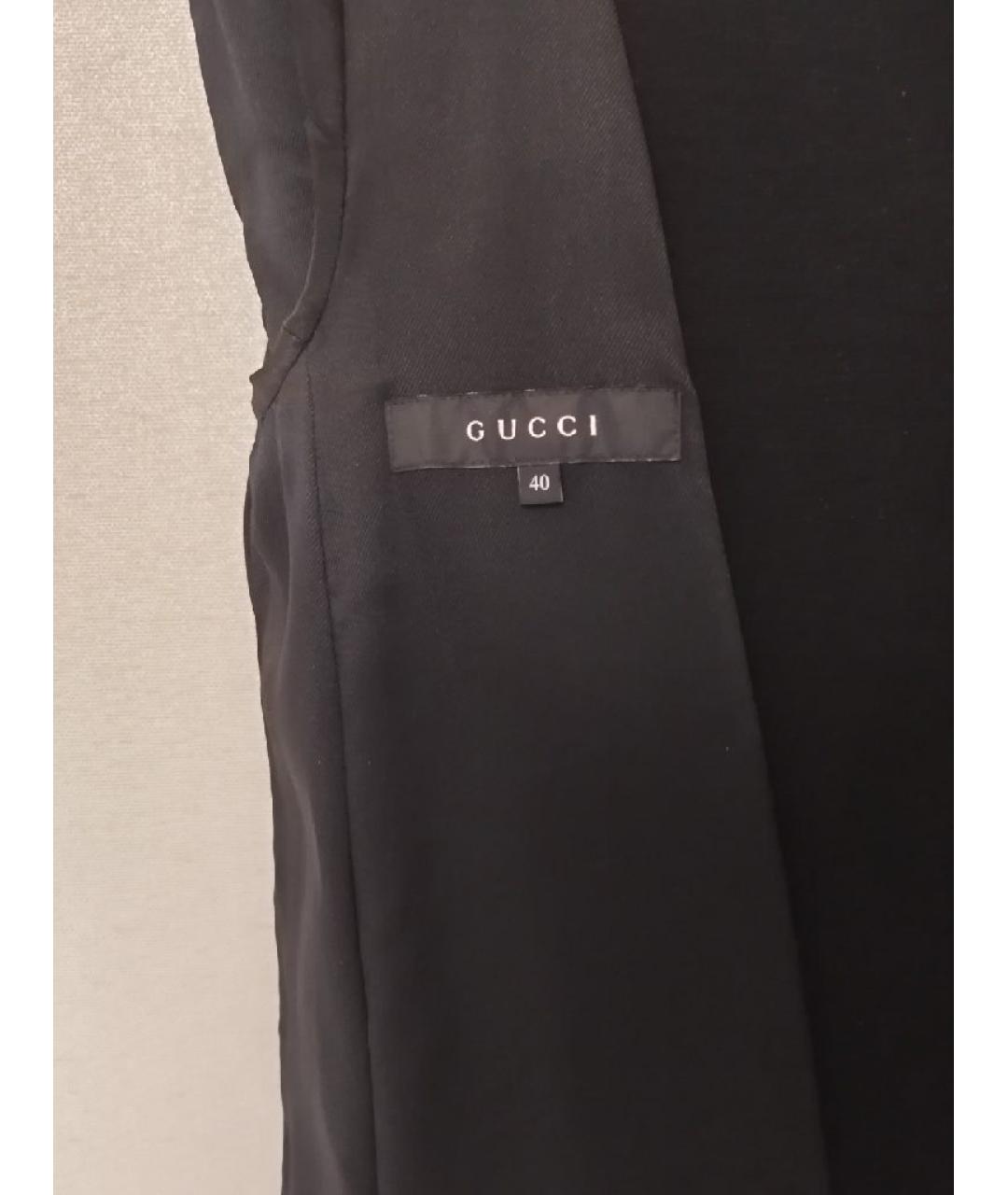 GUCCI Черное шерстяное пальто, фото 5