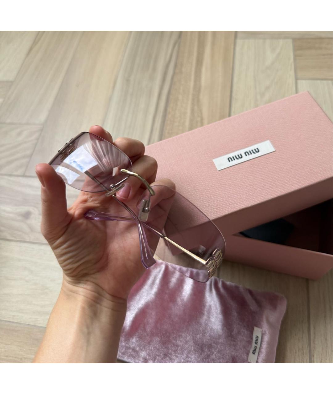 MIU MIU Фиолетовые металлические солнцезащитные очки, фото 5
