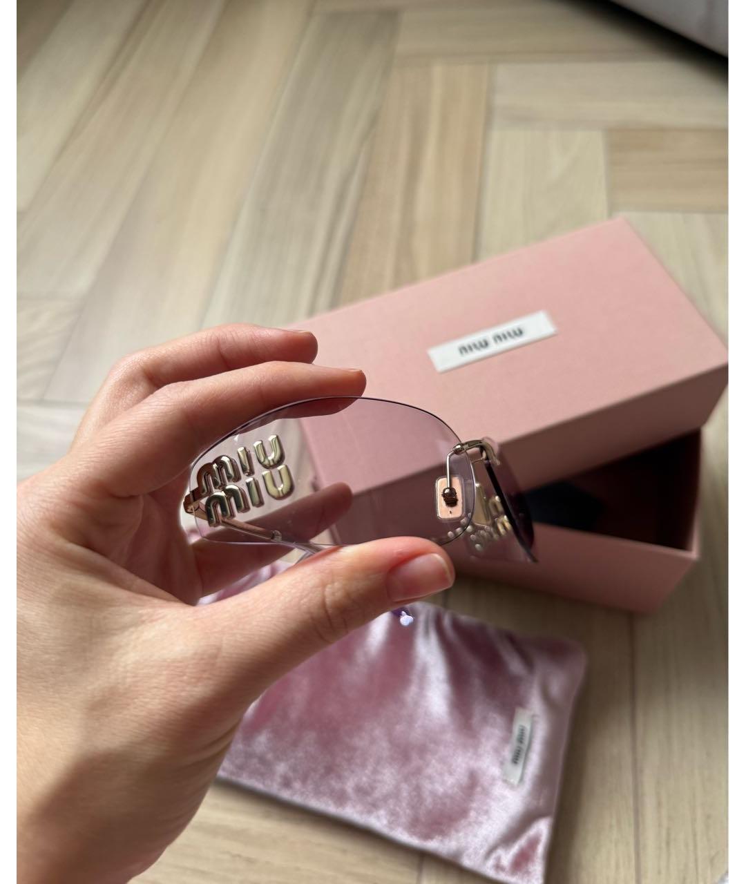 MIU MIU Фиолетовые металлические солнцезащитные очки, фото 4