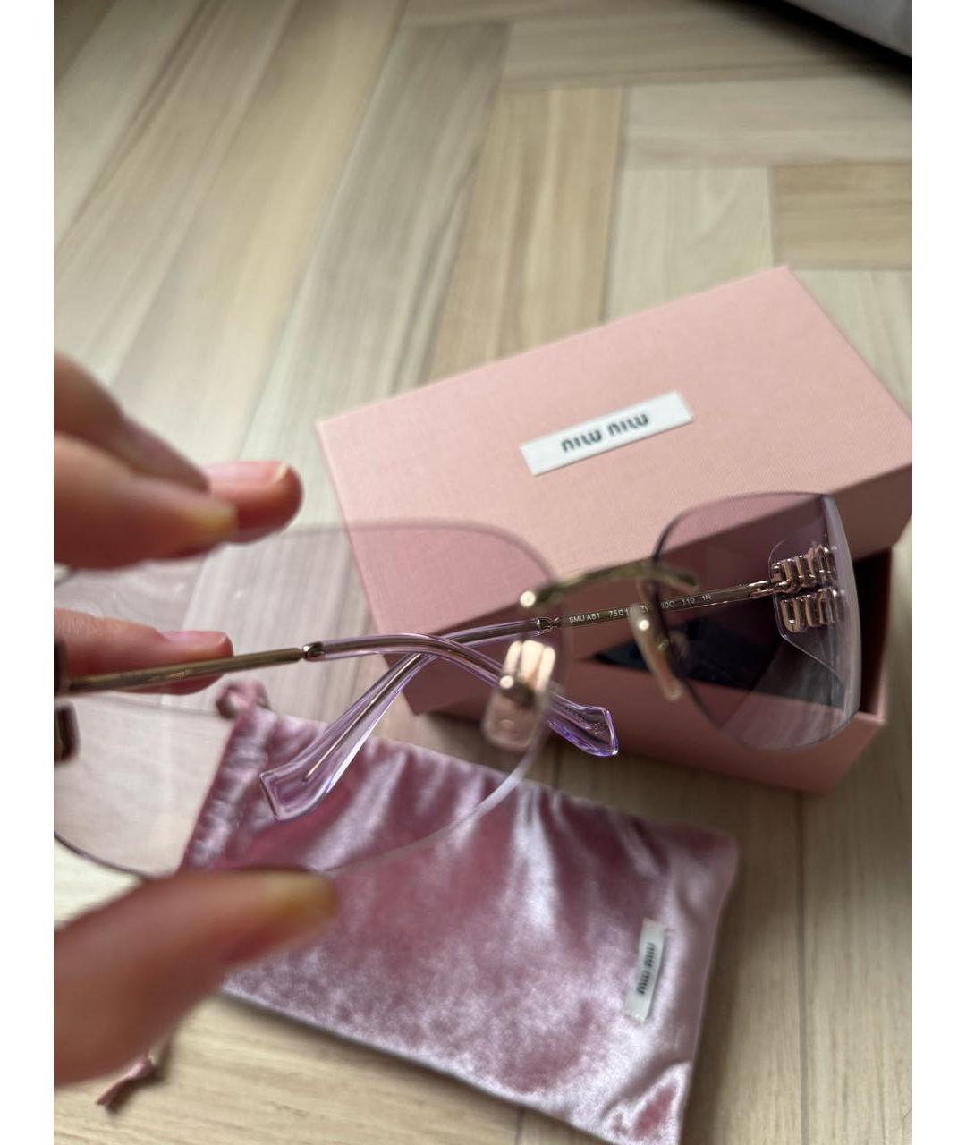 MIU MIU Фиолетовые металлические солнцезащитные очки, фото 8