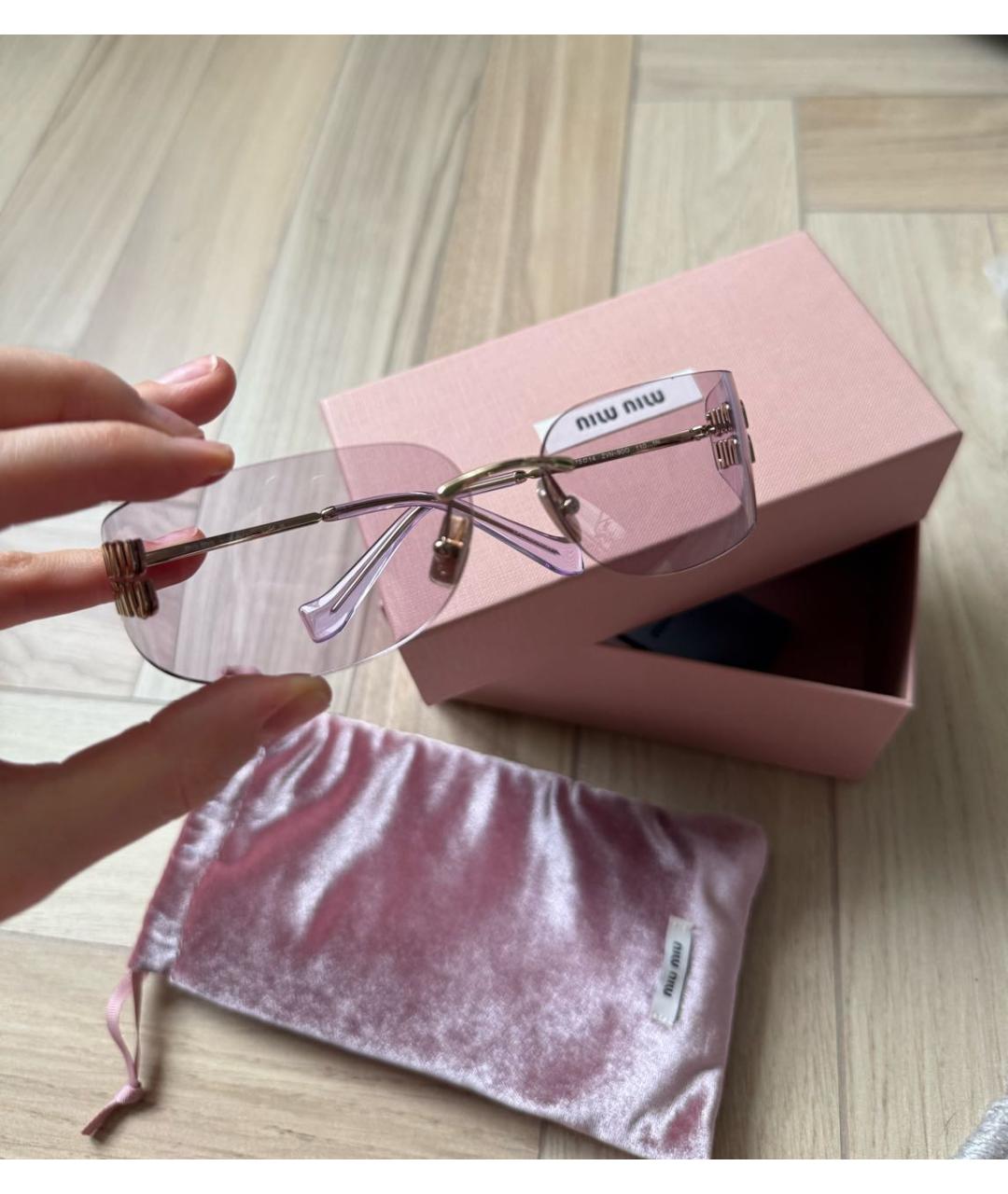 MIU MIU Фиолетовые металлические солнцезащитные очки, фото 7