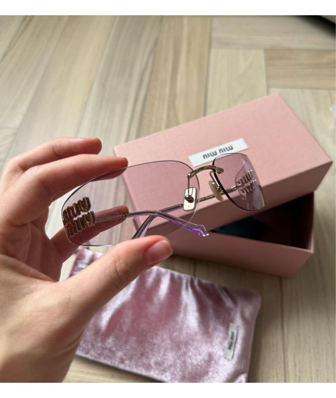 MIU MIU Фиолетовые металлические солнцезащитные очки, фото 3