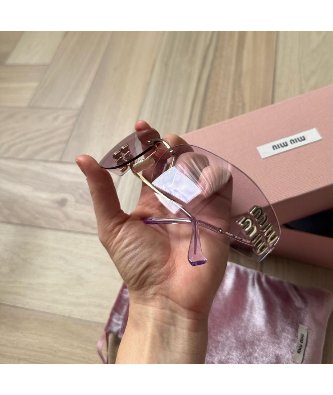 MIU MIU Фиолетовые металлические солнцезащитные очки, фото 6