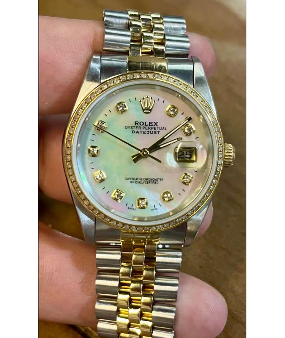 ROLEX Серебряные часы из желтого золота, фото 7