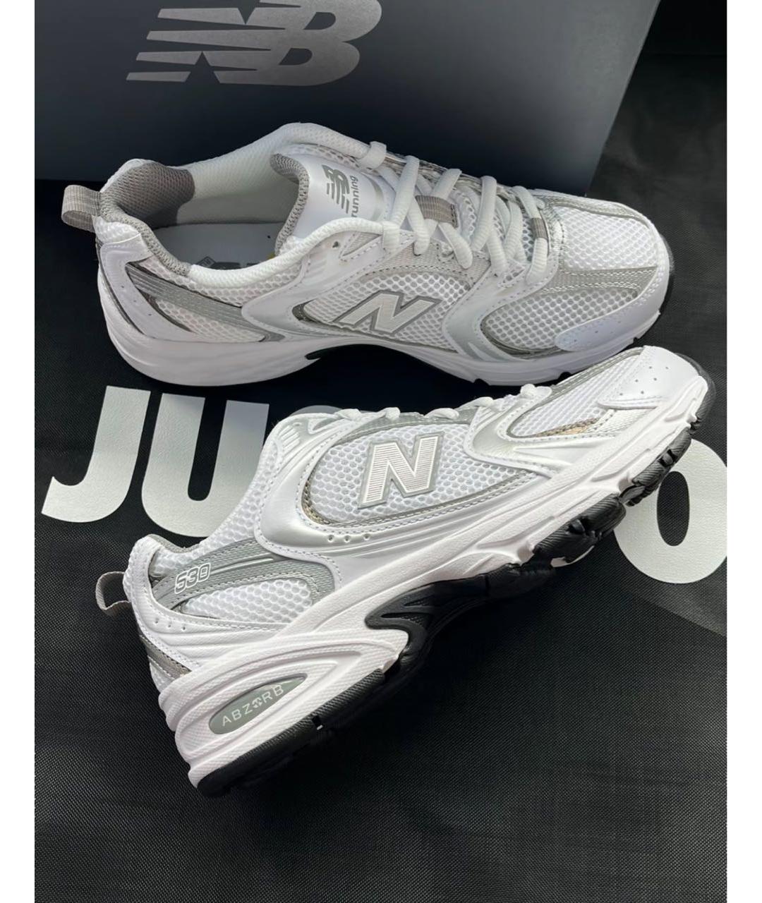 NEW BALANCE Белые текстильные кроссовки, фото 2