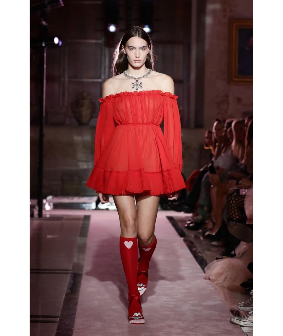 GIAMBATTISTA VALLI Красное полиэстеровое платье, фото 6