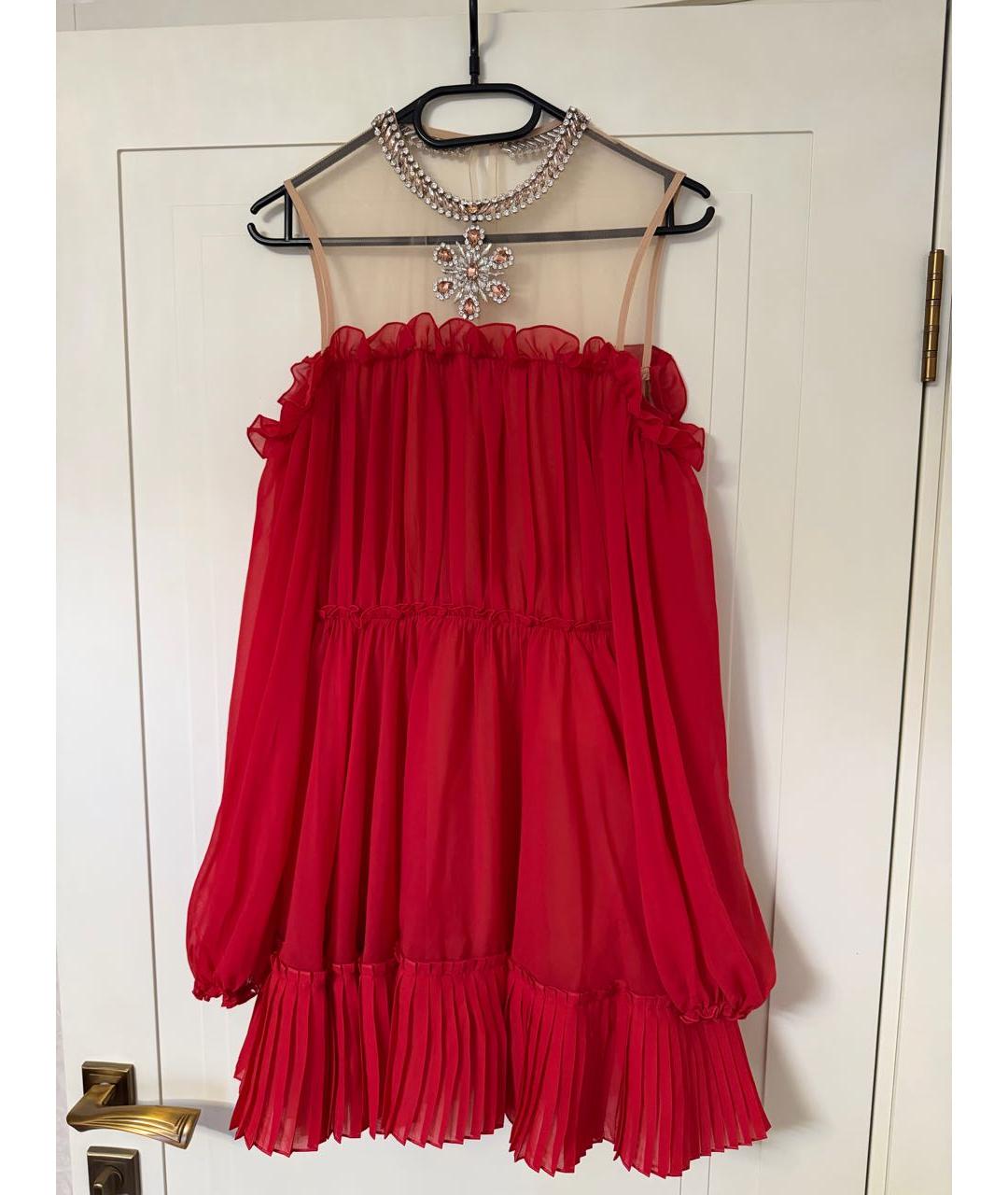 GIAMBATTISTA VALLI Красное полиэстеровое платье, фото 8