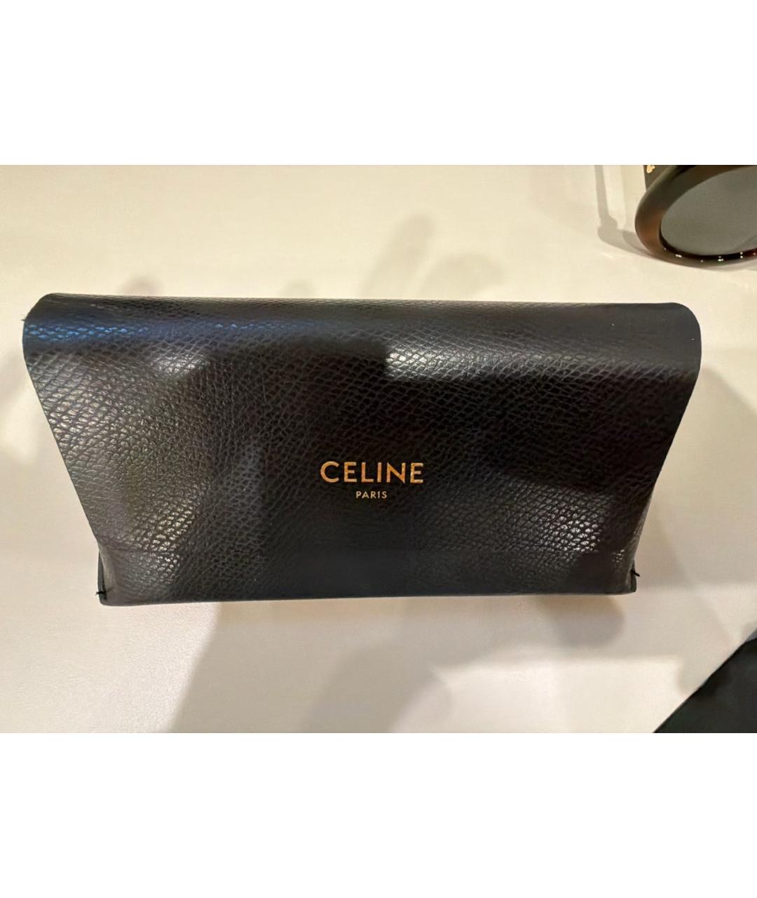 CELINE Коричневые пластиковые солнцезащитные очки, фото 4