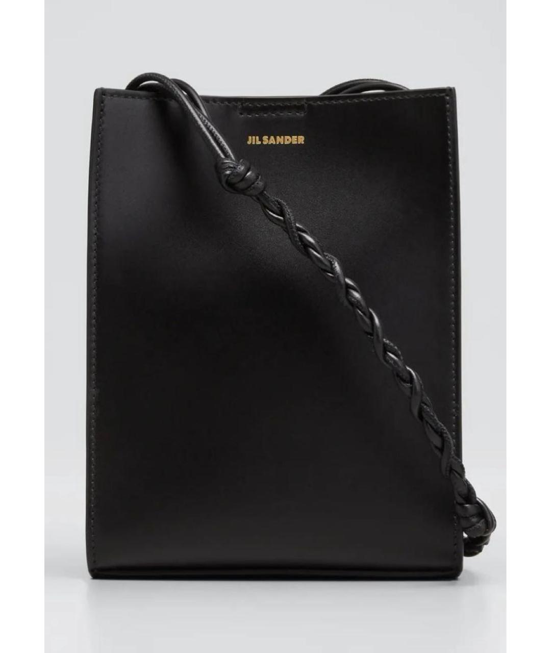 JIL SANDER Черная кожаная сумка через плечо, фото 4