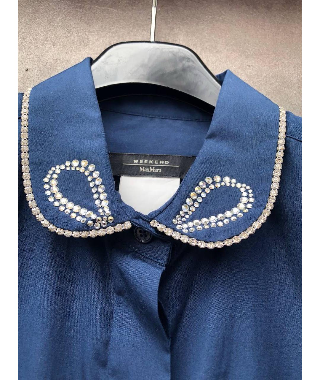 WEEKEND MAX MARA Синяя хлопковая рубашка, фото 7