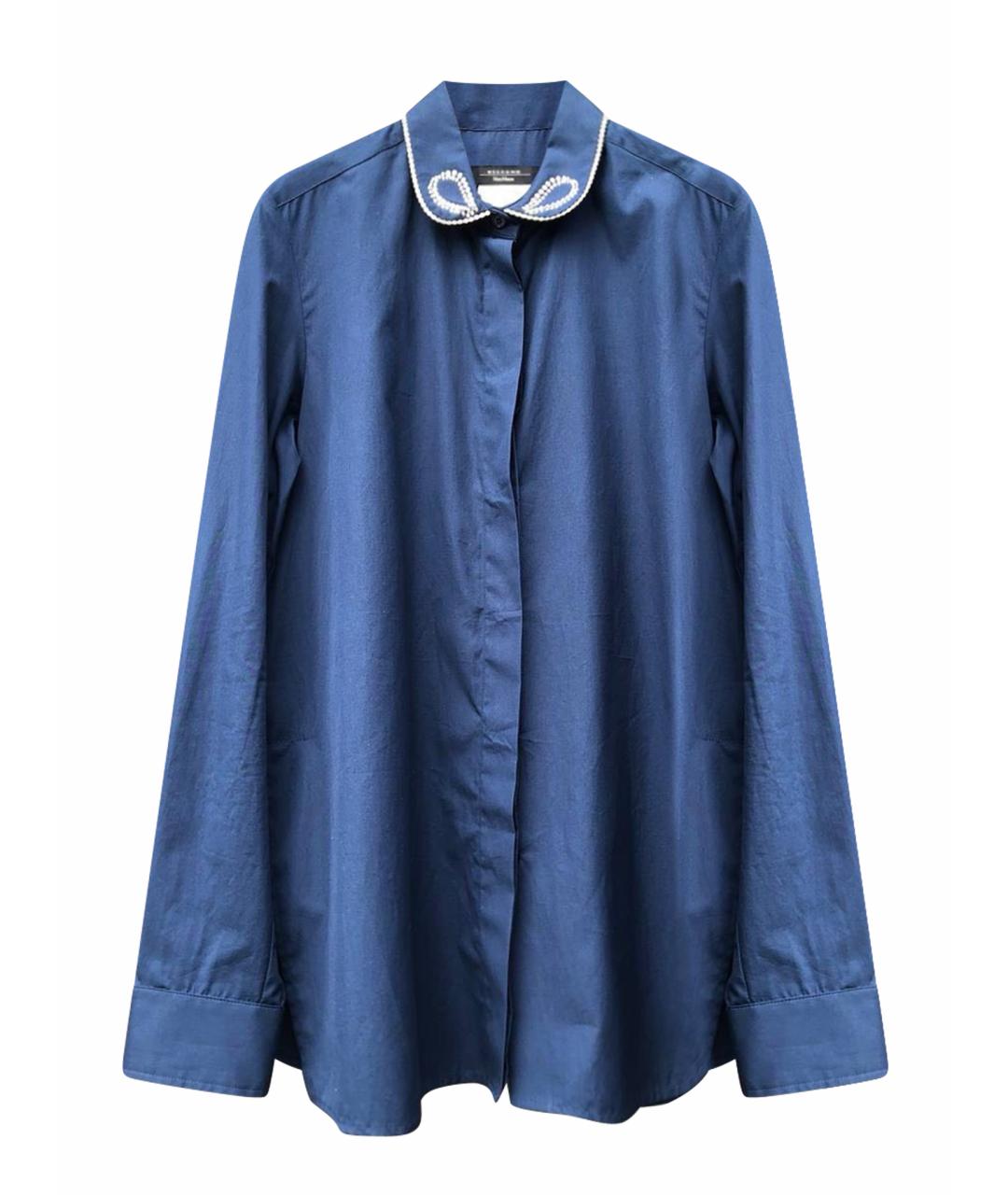 WEEKEND MAX MARA Синяя хлопковая рубашка, фото 1