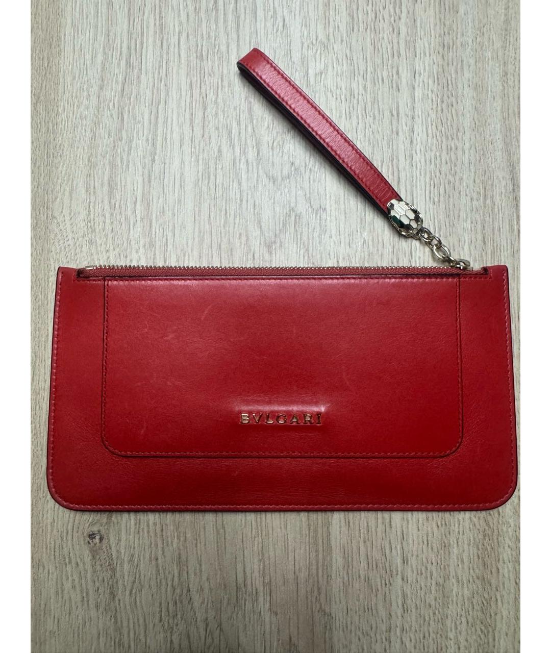 BVLGARI Красный кожаный кошелек, фото 6