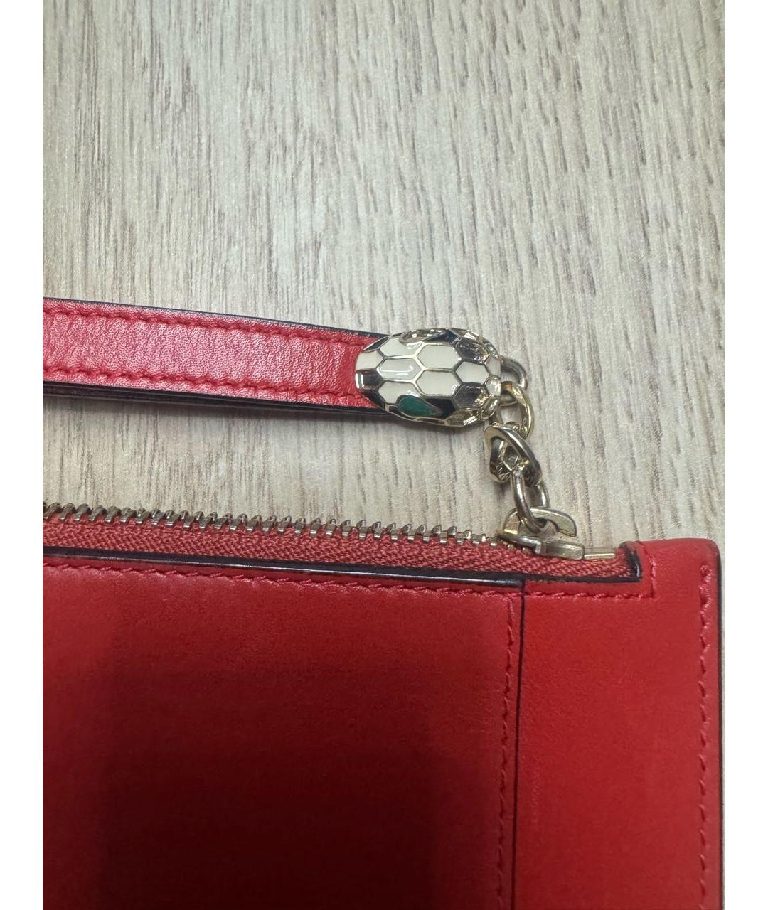 BVLGARI Красный кожаный кошелек, фото 3