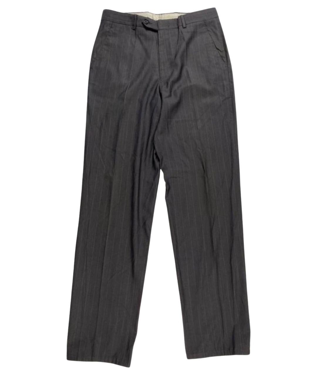 ALEXANDER MCQUEEN Серые шерстяные классические брюки, фото 1