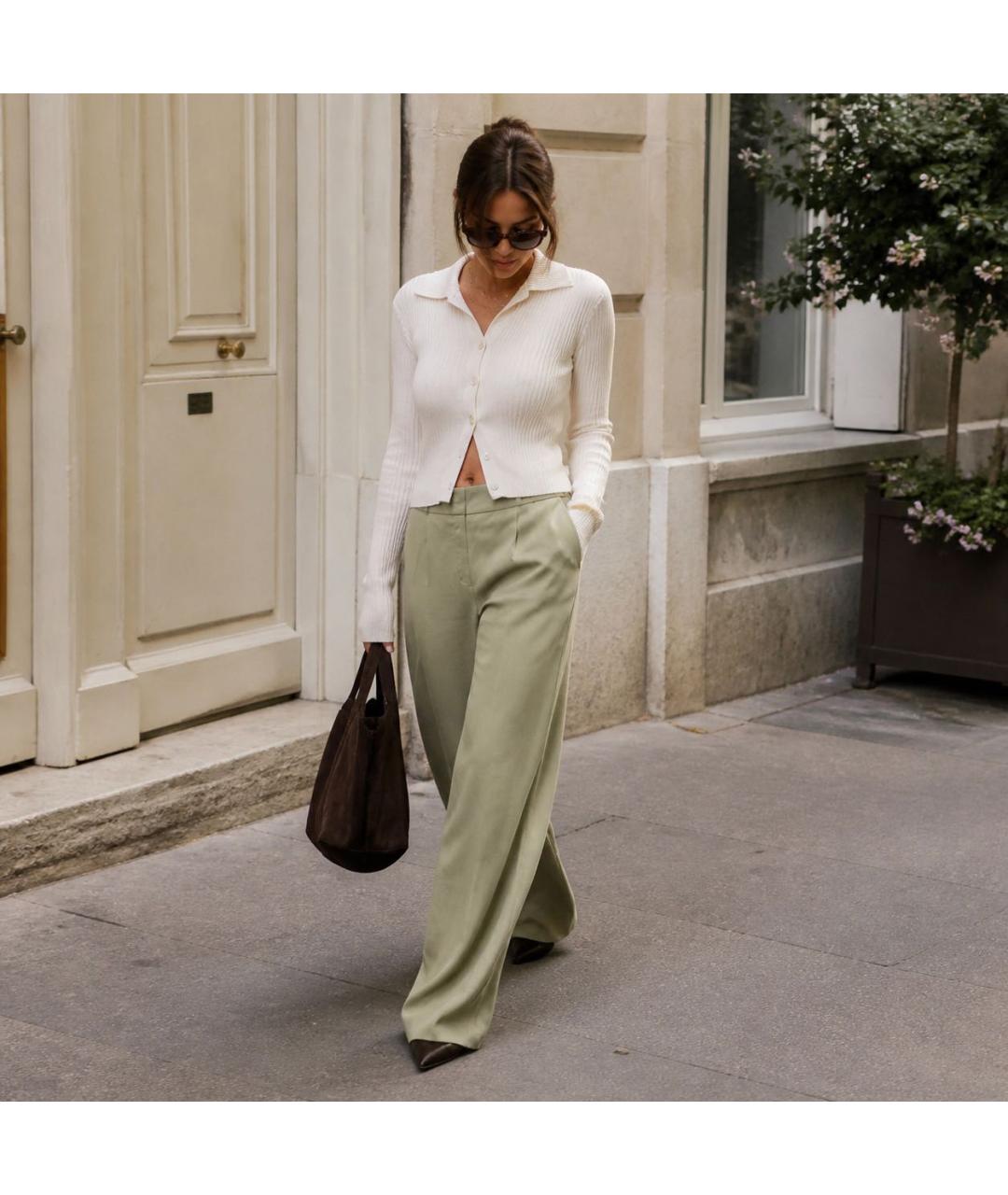 ESCADA Бежевые хлопковые брюки широкие, фото 5