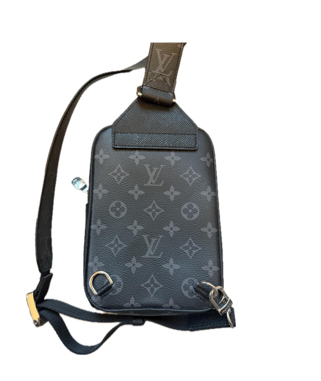 LOUIS VUITTON Черная кожаная сумка на плечо, фото 2