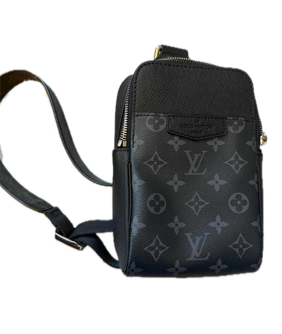 LOUIS VUITTON Черная кожаная сумка на плечо, фото 1