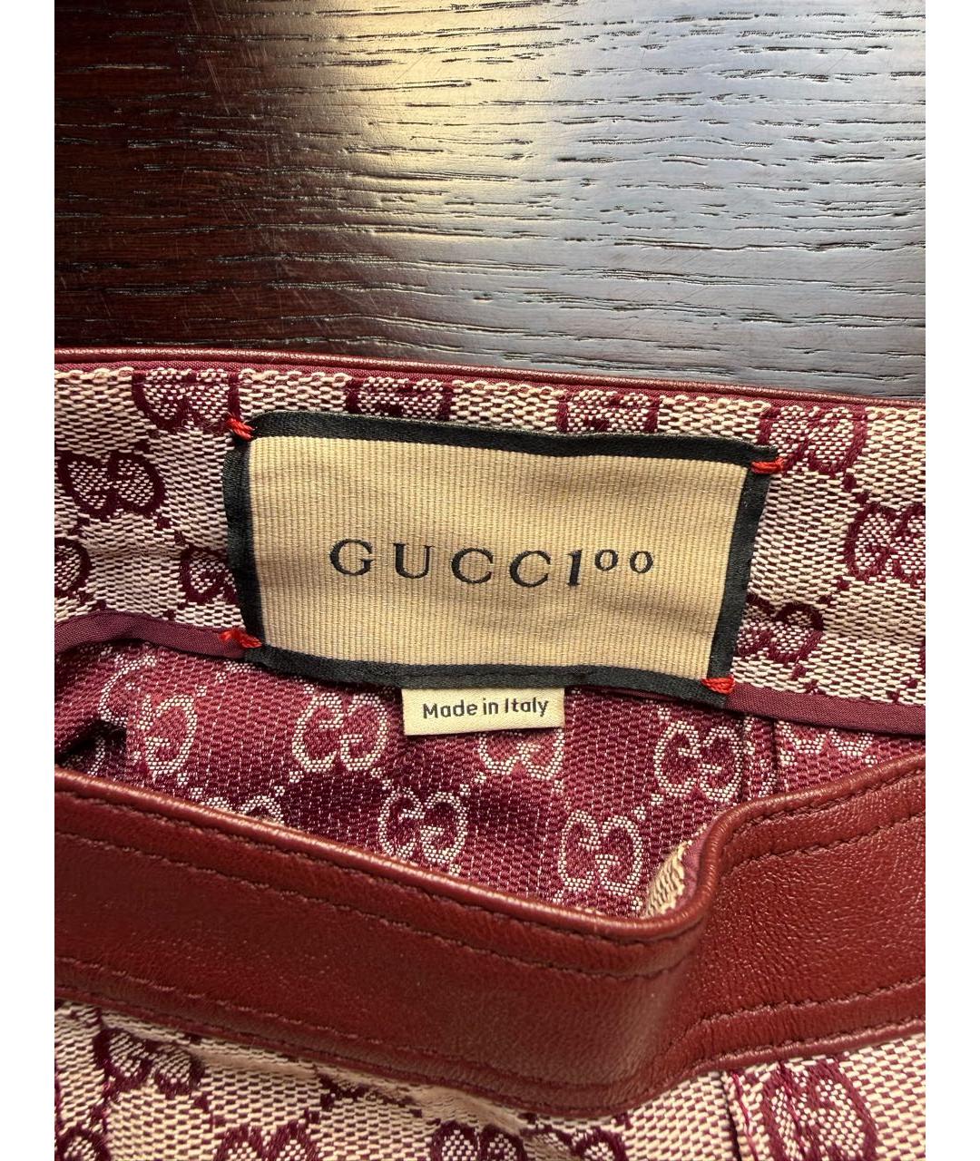 GUCCI Бордовая хлопковая юбка миди, фото 3