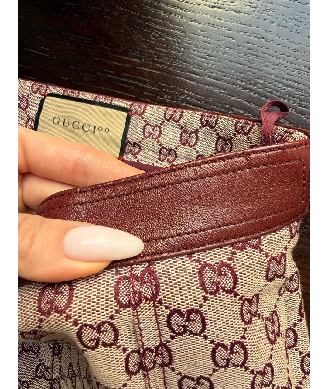 GUCCI Бордовая хлопковая юбка миди, фото 5