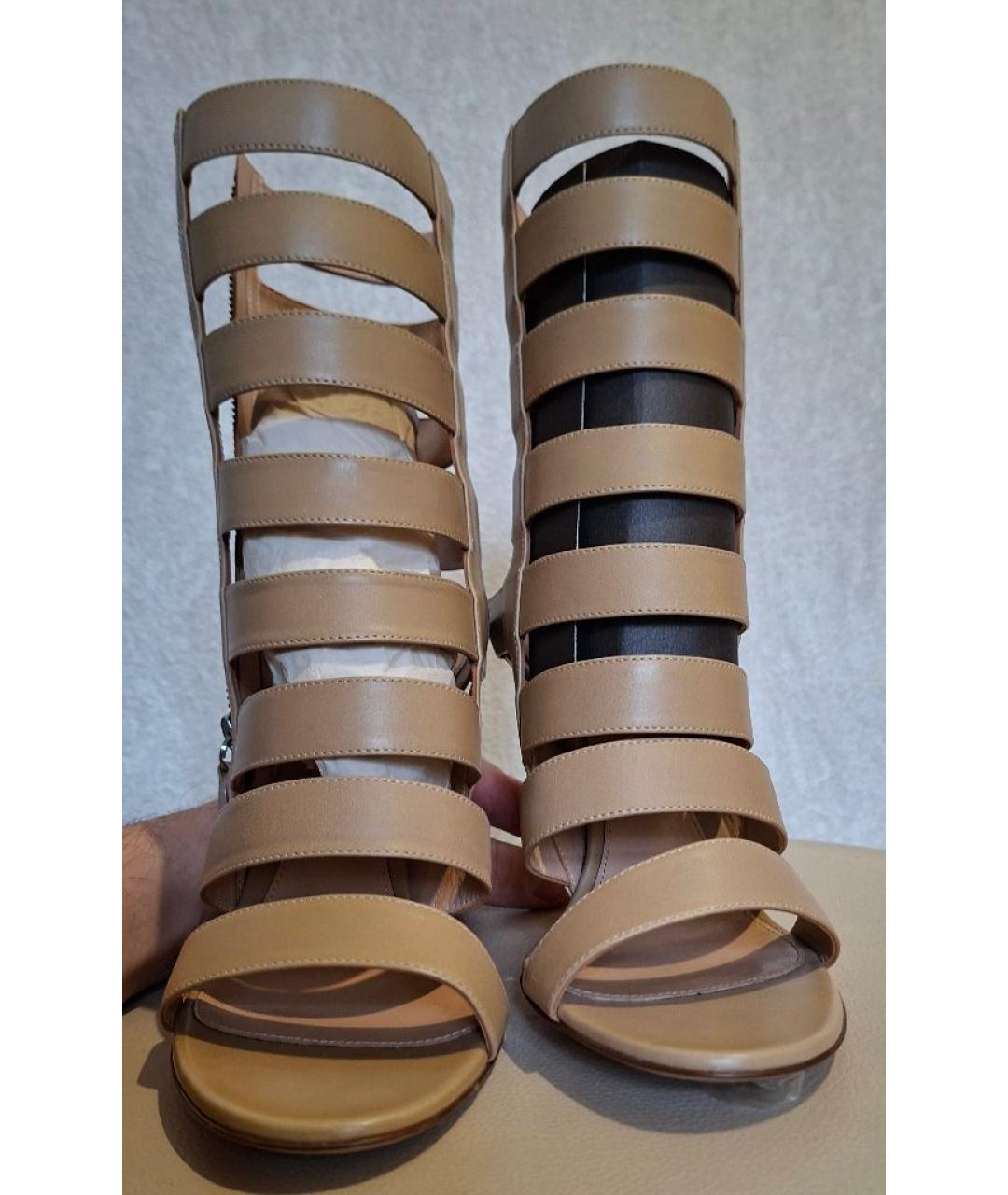 GIANVITO ROSSI Бежевые кожаные босоножки, фото 2
