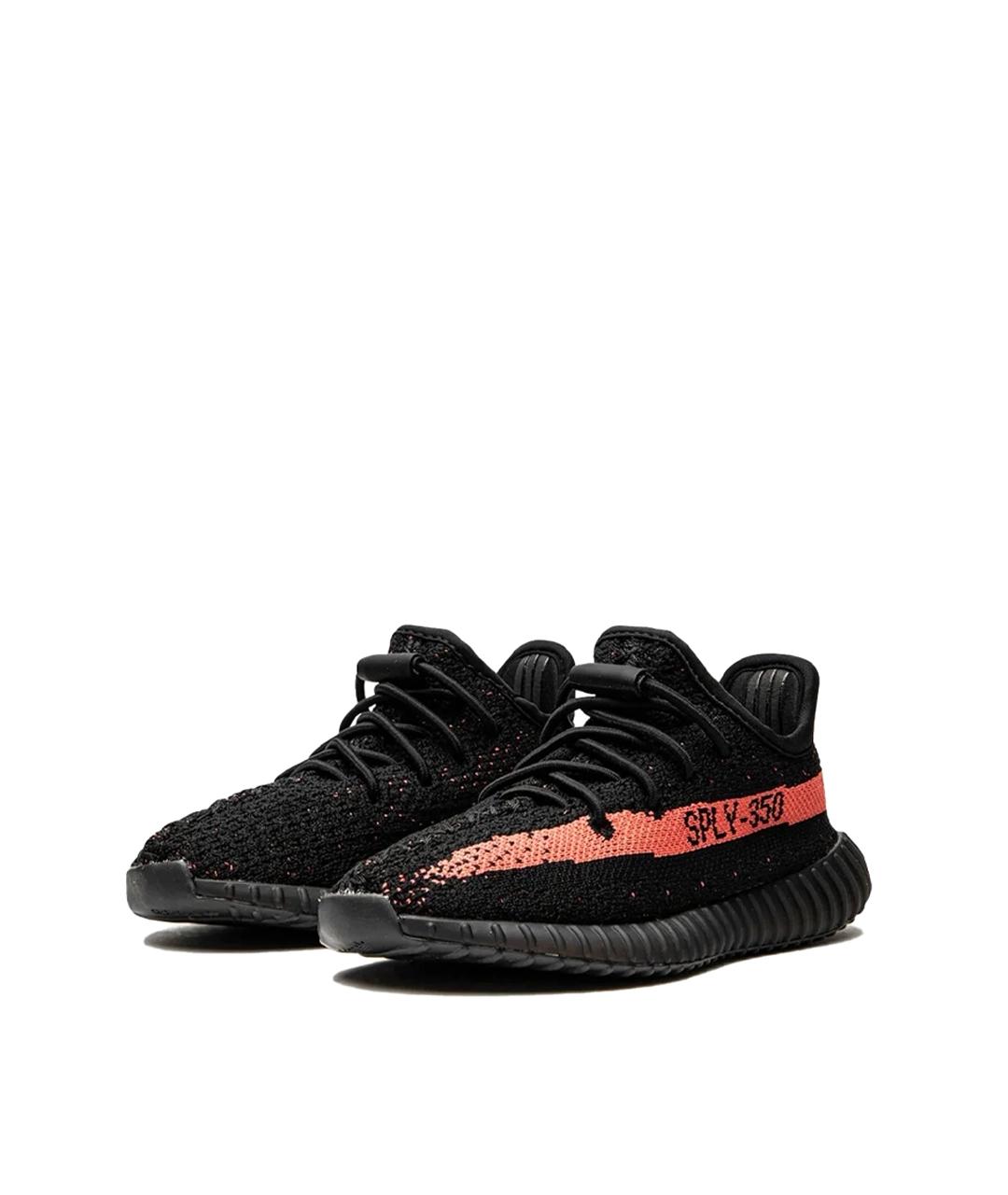ADIDAS YEEZY Черные текстильные кеды, фото 2
